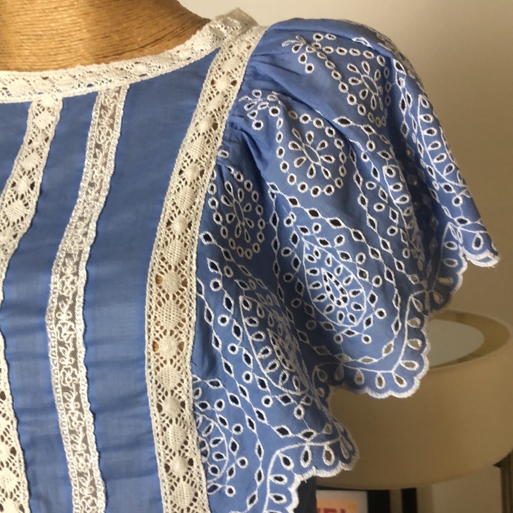 Anthropologie blue top Size 2 - Picture 3 of 10